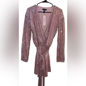 Bloomingdale’s Exclusive Aqua Pink Sequined Romper Size Small NWT